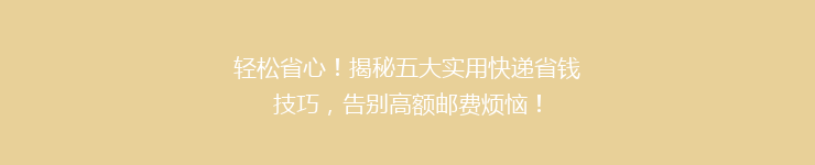 轻松省心！揭秘五大实用快递省钱技巧，告别高额邮费烦恼！