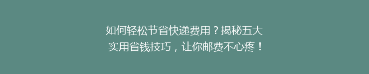 如何轻松节省快递费用？揭秘五大实用省钱技巧，让你邮费不心疼！