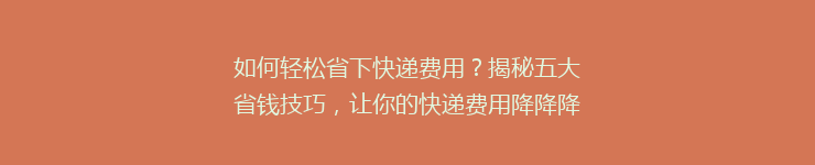 如何轻松省下快递费用？揭秘五大省钱技巧，让你的快递费用降降降！